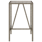 Lauko baro stalas, pilkos spalvos, 70x70x110cm, poliratanas