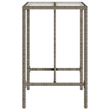 Lauko baro stalas, pilkos spalvos, 70x70x110cm, poliratanas