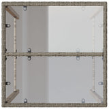 Lauko baro stalas, pilkos spalvos, 70x70x110cm, poliratanas
