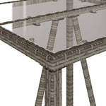 Lauko baro stalas, pilkos spalvos, 70x70x110cm, poliratanas
