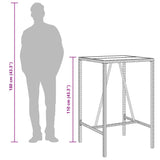 Lauko baro stalas, pilkos spalvos, 70x70x110cm, poliratanas