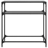 Konsolinis staliukas su juodu stalviršiu, 80x35x81cm, plienas