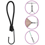 Bungee virvelės su kabliukais, 50vnt., 17cm