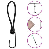 Bungee virvelės su kabliukais, 50vnt., 17cm