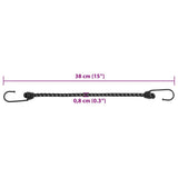 Bungee virvelės su juostelėmis ir kabliukais, 25vnt., 38cm