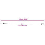 Bungee virvelės su juostelėmis ir kabliukais, 10vnt., 100cm