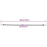 Bungee virvelės su juostelėmis ir kabliukais, 10vnt., 100cm