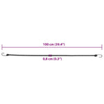 Bungee virvelės su juostelėmis ir kabliukais, 50vnt., 100cm