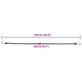 Bungee virvelės su juostelėmis ir kabliukais, 50vnt., 100cm