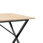 Valgomojo stalas, 180x90x75cm, pušis ir plieninis, X formos rėmas