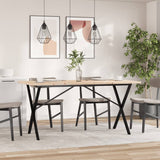 Valgomojo stalas, 160x80x75,5cm, pušis ir plieninis, X formos rėmas