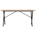 Valgomojo stalas, 160x80x75,5cm, pušis ir plieninis, X formos rėmas