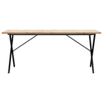 Valgomojo stalas, 180x90x75,5cm, pušis ir plieninis, X formos rėmas