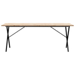 Valgomojo stalas, 200x100x75,5cm, pušis ir plieninis, X formos