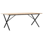 Valgomojo stalas, 200x100x75,5cm, pušis ir plieninis, X formos