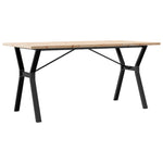 Valgomojo stalas, 140x80x75,5cm, pušis ir plieninis, Y formos rėmas