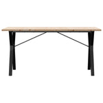 Valgomojo stalas, 160x80x75,5cm, pušis ir plieninis, Y formos rėmas