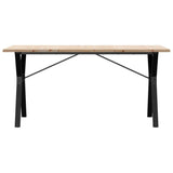 Valgomojo stalas, 160x80x75,5cm, pušis ir plieninis, Y formos rėmas