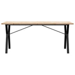 Valgomojo stalas, 180x90x75,5cm, pušis ir plieninis, Y formos rėmas