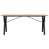 Valgomojo stalas, 180x90x75,5cm, pušis ir plieninis, Y formos rėmas