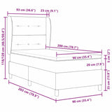 Kiemas lova su čiužiniu Tamsiai ruda 90 x 200 cm audinys