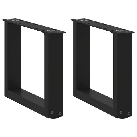 Kavos staliuko kojelės, 2 vnt., juodos, 40x(30-31) cm, plienas, U formos