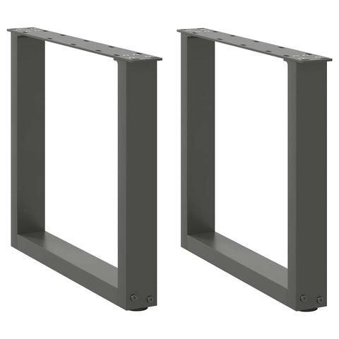 Kavos staliuko kojelės, 2 vnt., antracito spalvos, 50x(42-43) cm, plienas