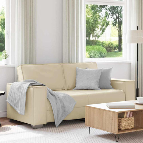 180 cm pločio loveseat sofą su pagalve Kreminė Dirbtinė oda