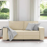 180 cm pločio loveseat sofą su pagalve Kreminė Dirbtinė oda