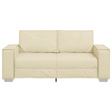 180 cm pločio loveseat sofą su pagalve Kreminė Dirbtinė oda