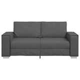 180 cm pločio loveseat sofą su pagalve Pilka Dirbtinė oda
