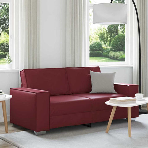 180 cm pločio loveseat sofą Vyno raudona Dirbtinė Oda