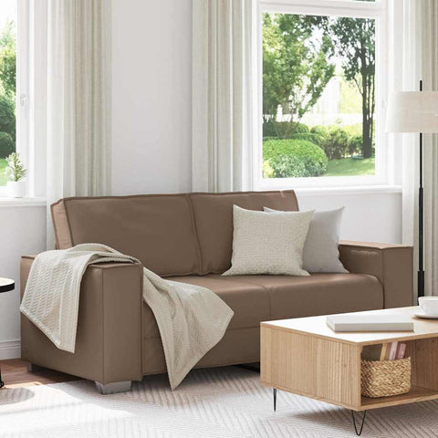 180 cm pločio loveseat sofą su pagalve Kapučino Dirbtinė oda