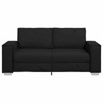 180 cm pločio loveseat sofą su pagalve Juoda Dirbtinė oda