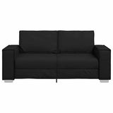 180 cm pločio loveseat sofą su pagalve Juoda Dirbtinė oda