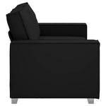 180 cm pločio loveseat sofą su pagalve Juoda Dirbtinė oda