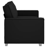 180 cm pločio loveseat sofą su pagalve Juoda Dirbtinė oda