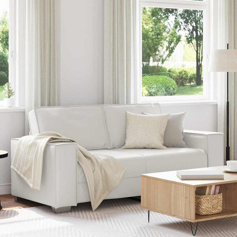 149 cm lovos sofa su pagalve Balta Dirbtinė oda