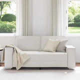 149 cm lovos sofa su pagalve Balta Dirbtinė oda