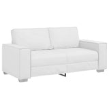 149 cm lovos sofa su pagalve Balta Dirbtinė oda