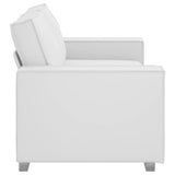 149 cm lovos sofa su pagalve Balta Dirbtinė oda