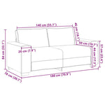 149 cm lovos sofa su pagalve Balta Dirbtinė oda