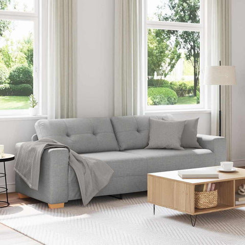 3-Vietis Sofa su pagalve Debesų pilka audinys