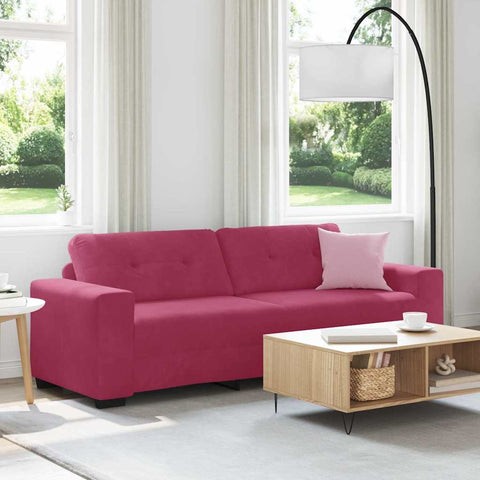 3-Vietis Sofa su pagalve Vyno raudonumo Aksomas
