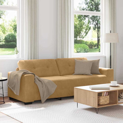 3-Vietis Sofa su pagalve Ruda Aksomas