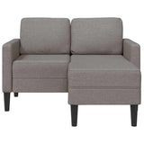 2-vietė sofa su kėdute L formos taupe 125 cm audiniu