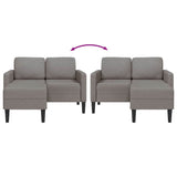2-vietė sofa su kėdute L formos taupe 125 cm audiniu