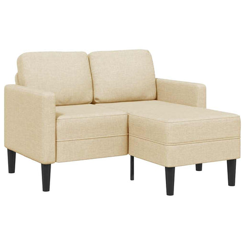 2-vietė sofa su L formos kreminiu 125 cm audiniu