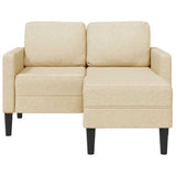 2-vietė sofa su L formos kreminiu 125 cm audiniu