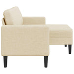 2-vietė sofa su L formos kreminiu 125 cm audiniu